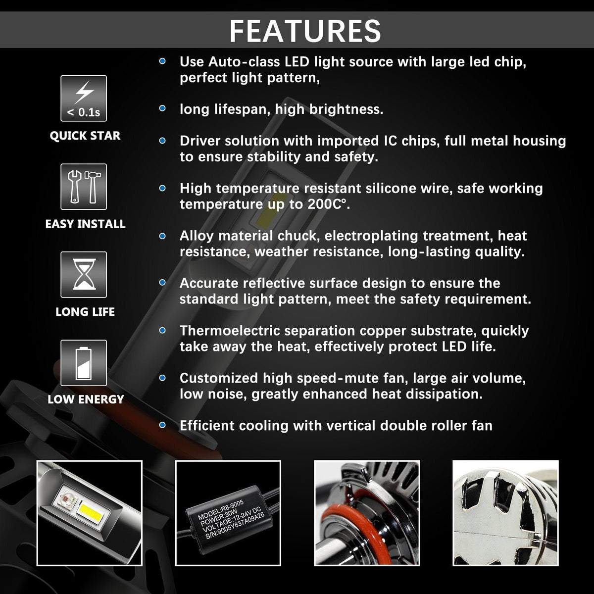RGB LED Headlight Bulbs Conversion Kit Controlled By Bluetooth App –  Autolizer