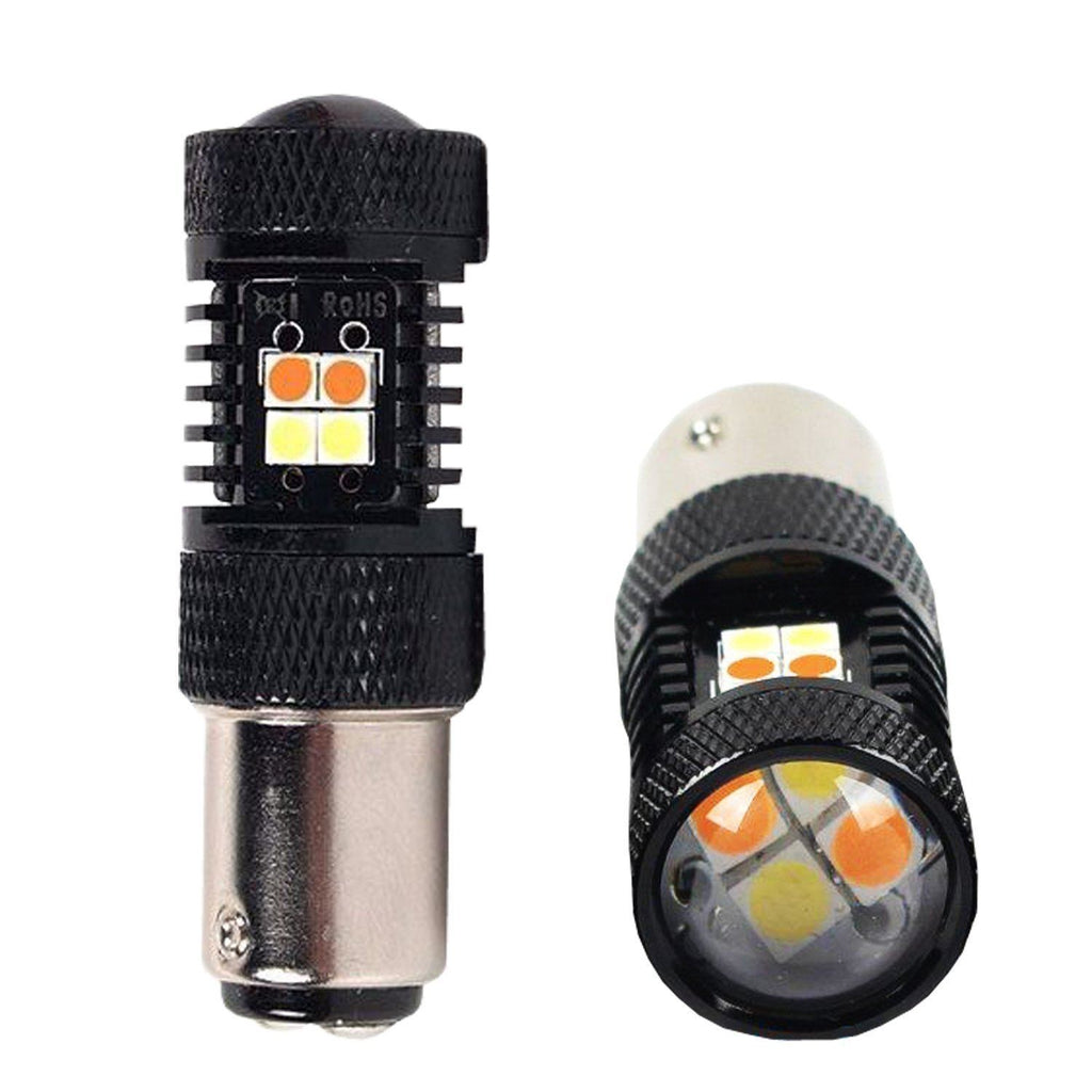 582 W21W Canbus 7* SMD 3030 LED Bulbs (Pair) White